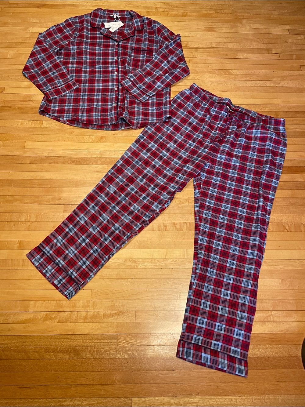 The Company Store Red and Blue Plaid Flannel Pajama Set NWT XXL